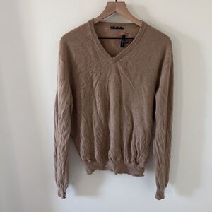 Estate Cashmere Club Room 2-Ply 100% Cashmere Beige Men's Sweater - Medium